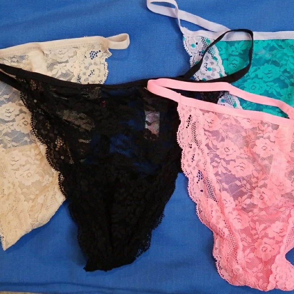 4 NWT Victoria's Secret Lacy Thong Panties set